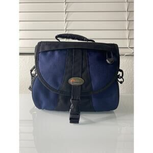 Lowerpro Dark Blue Camera&Lens 9x6x8” Bag With Adjustable Shoulder Strap/Handle